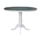 International Concepts Round 36 in Rd Extend Dining Table, 4 Emily Stools, White/Heather Gray, 36 W, 48 L, 35.3 in H, Wood K05-36RXT-6B-S6172-4 - alternate 4